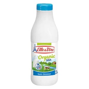 Elle & Vire Semi Skimmed Organic Milk Bottle 1 L