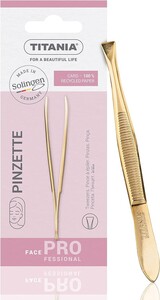 Titania Tweezers Point Gold Plated Straight